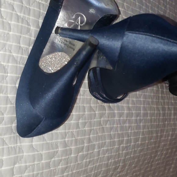Navy Peep Toe Heels - Picture 4 of 4